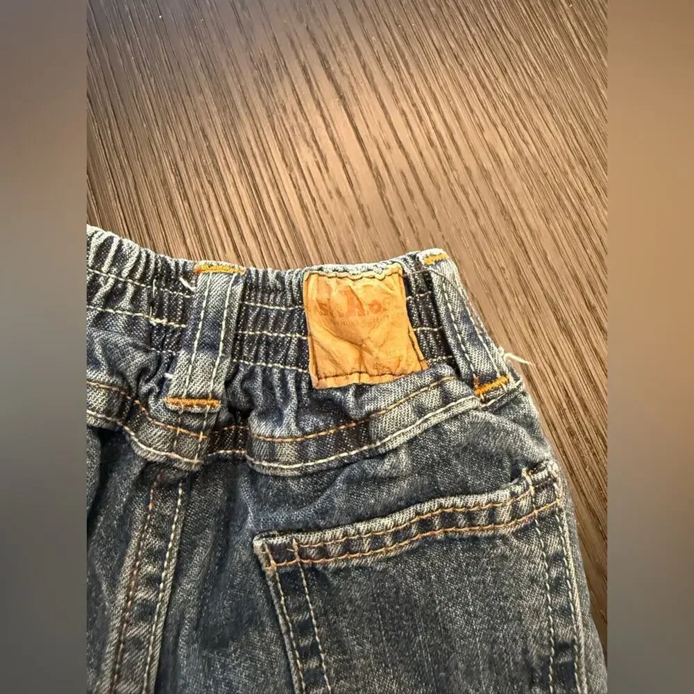 Vintage OshKosh B'gosh Baby Blue Jeans Denim Size 6 Months Elastic Waist